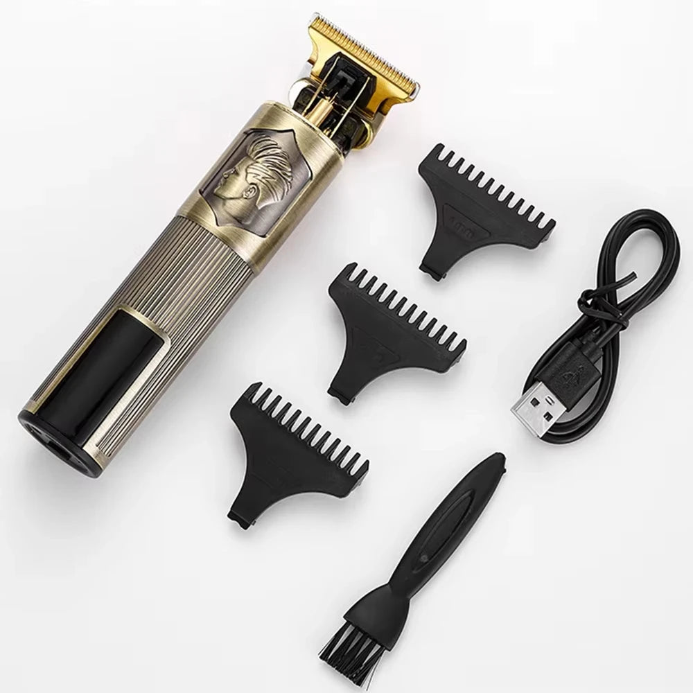 Vintage T9 Hair Clipper Professional Carving USB Fast Rechargeable Beard Hair Trimmer For Mens Provide Portable Precise Shaving Peaceful Pleasures Health and Wellness 068-HandsomeBoy