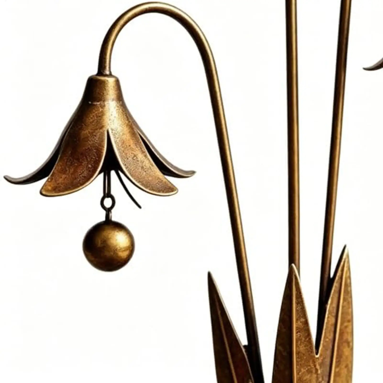 Metal Flower Garden Stake with Bell | Decorative Yard Lawn Art Garden Stake Ornament Peaceful Pleasures Health and Wellness