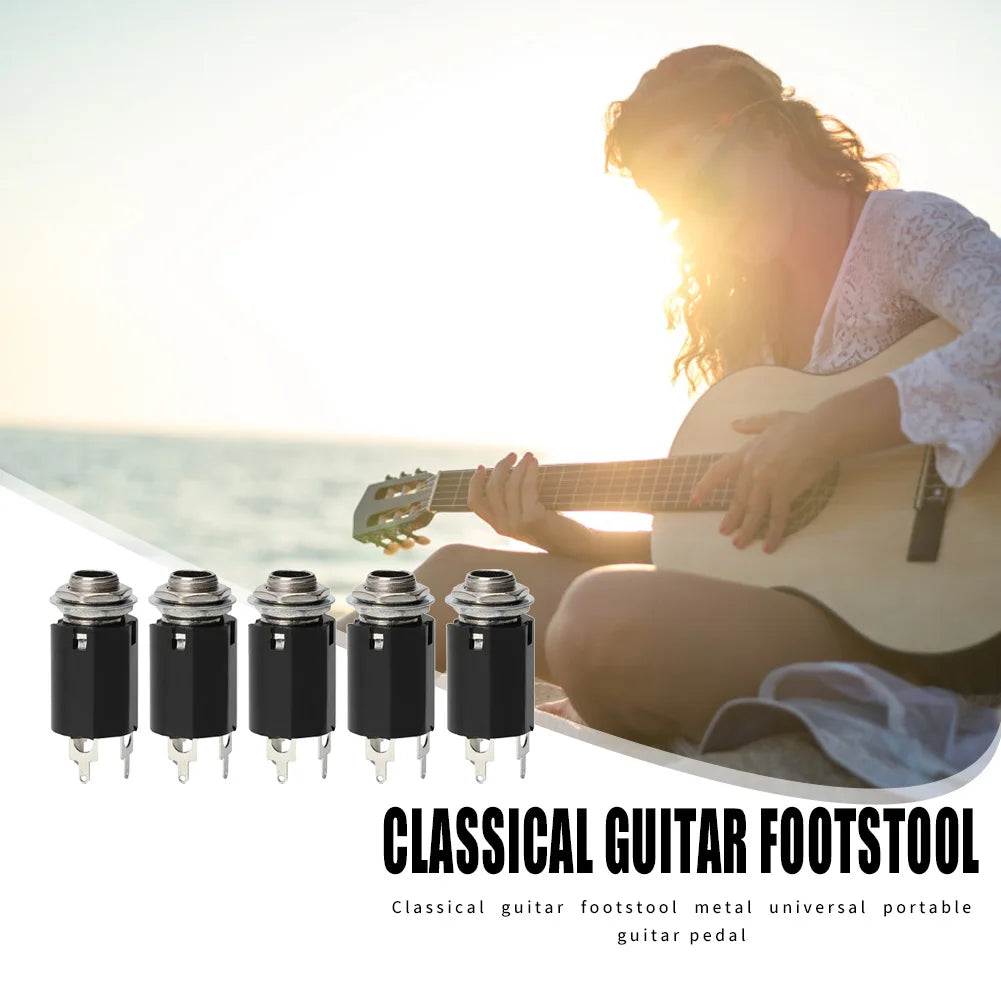 Guitar Stereo Output Plugs Solid 5pcs Guitar EQ Jack Socket 6.35mm Jack Stereo Pickup Female Output Socket Plug Peaceful Pleasures Health and Wellness