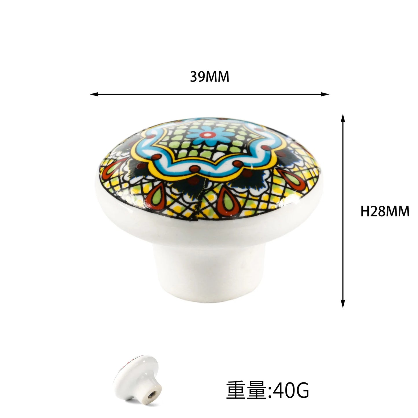 Bohemian Ceramic Cabinet Knob | Antique Finish Drawer Pull