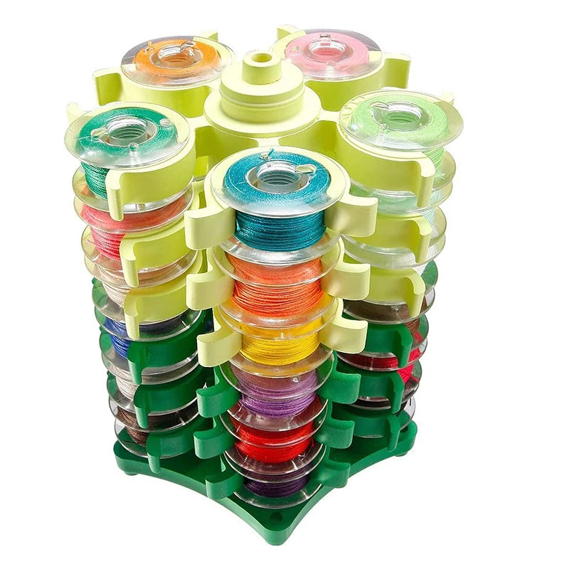 Rotary Bobbin Holder Tower Detachable Bobbin Clips Thread Storage Rack for Sewing Machine Bobbins Organizer Sewing Supplies Peaceful Pleasures Health and Wellness