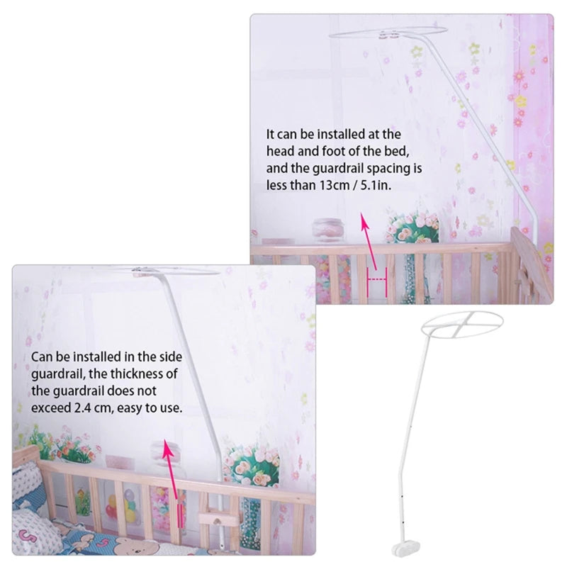 Adjustable Baby Crib Mosquito Net Stand | Dome Canopy Holder
