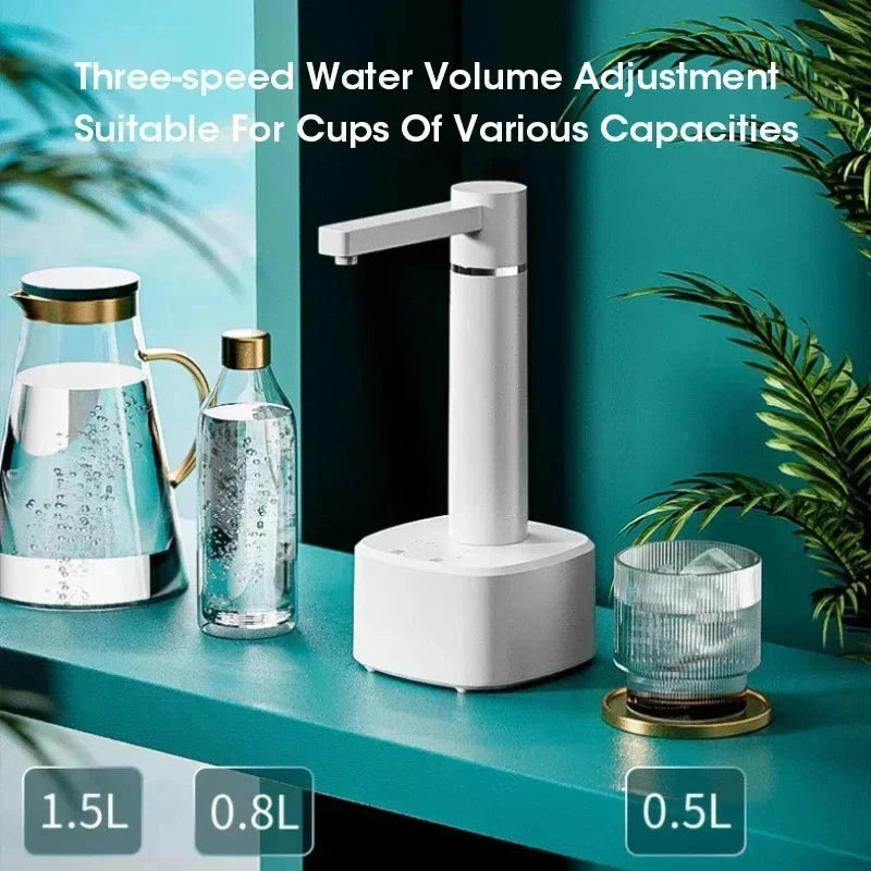 3-gear Electric Water Gallon Bottle Automatic Water Dispenser USB Pump Dispenser Water Bucket Suction Device, Desktop Water Pump Peaceful Pleasures Health and Wellness