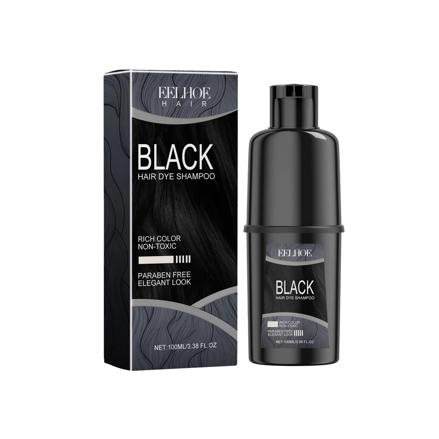 Hair Dye Shampoo Quick Hairdressing Maintain Lasting Color Effect Softening Hair Improve Gloss Herbal Essence Hair Color Shampoo Peaceful Pleasures Health and Wellness Black 100ml Boxed