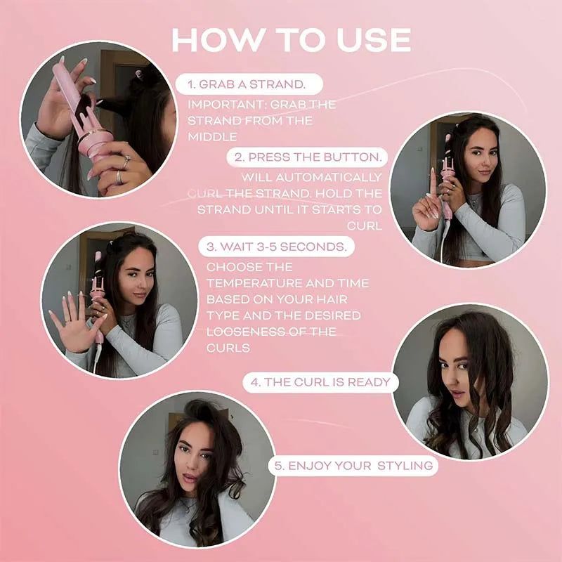 Automatic Curler Negative Ion Lazy Person Large Curling Wave Perm Household Type Portable Electric Ceramic Spin Curling Iron Peaceful Pleasures Health and Wellness