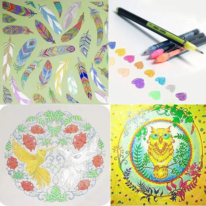 Metallic Glitter Gel Pens 12/24 Colors – Art, Journals & School