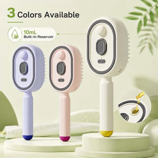 Wholesale Portable Battery USB Atomizing Hair Comb Electric Cushion Brush Self Clean Function Head Massage for Household Hotel Peaceful Pleasures Health and Wellness
