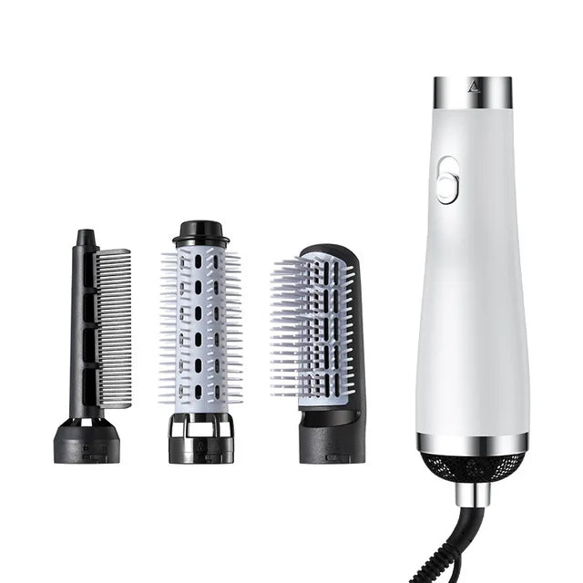 NEW Hair Dryer Comb Hot Air Curling For Hair Roller Blow Dryer Ionic Hair Straightening Brush Quick Dry Hair Curler Curling Iron Peaceful Pleasures Health and Wellness White EU Plug