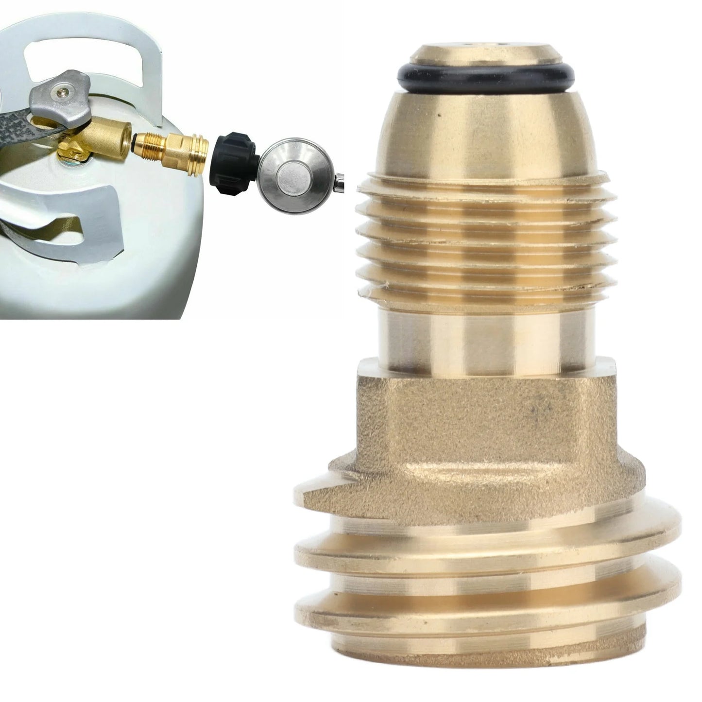 Propane Brass Fittings Adapter Converts LP POL Service Valve to QCC1 Type1 Hose Propane Adapter Peaceful Pleasures Health and Wellness