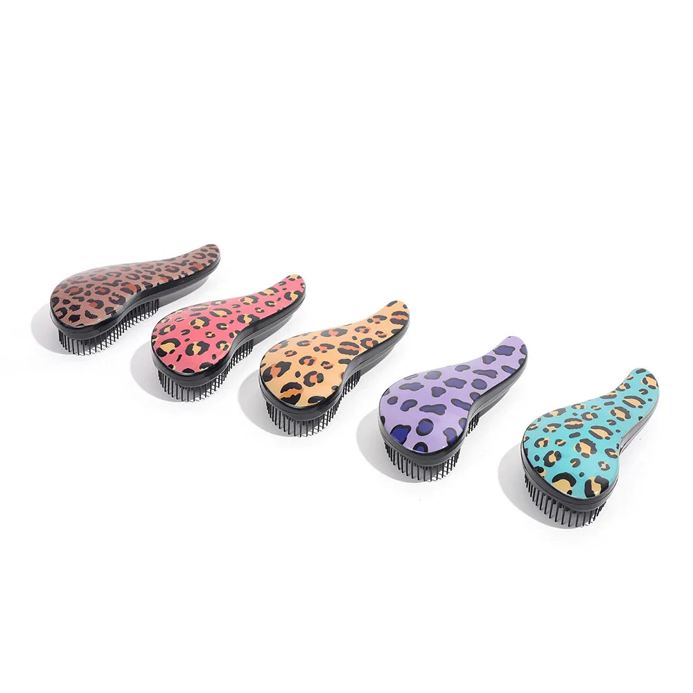Leopard Print Air Cushion Detangling Hair Comb & Massager