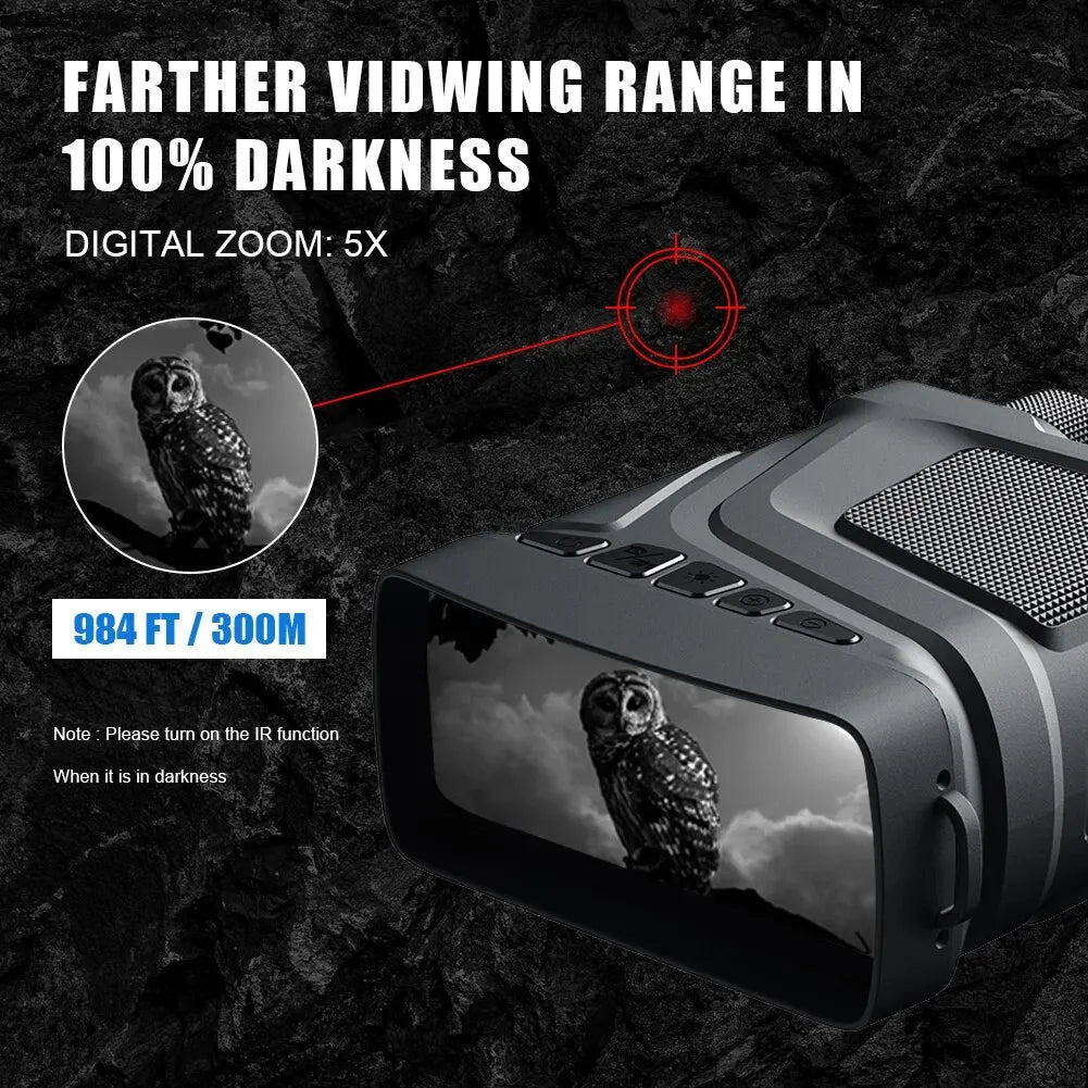 5X Zoom Digital Infrared Night Vision Binocular Telescope for Hunting Camping Professional 1080P 300M Night Vision Device Peaceful Pleasures Health and Wellness