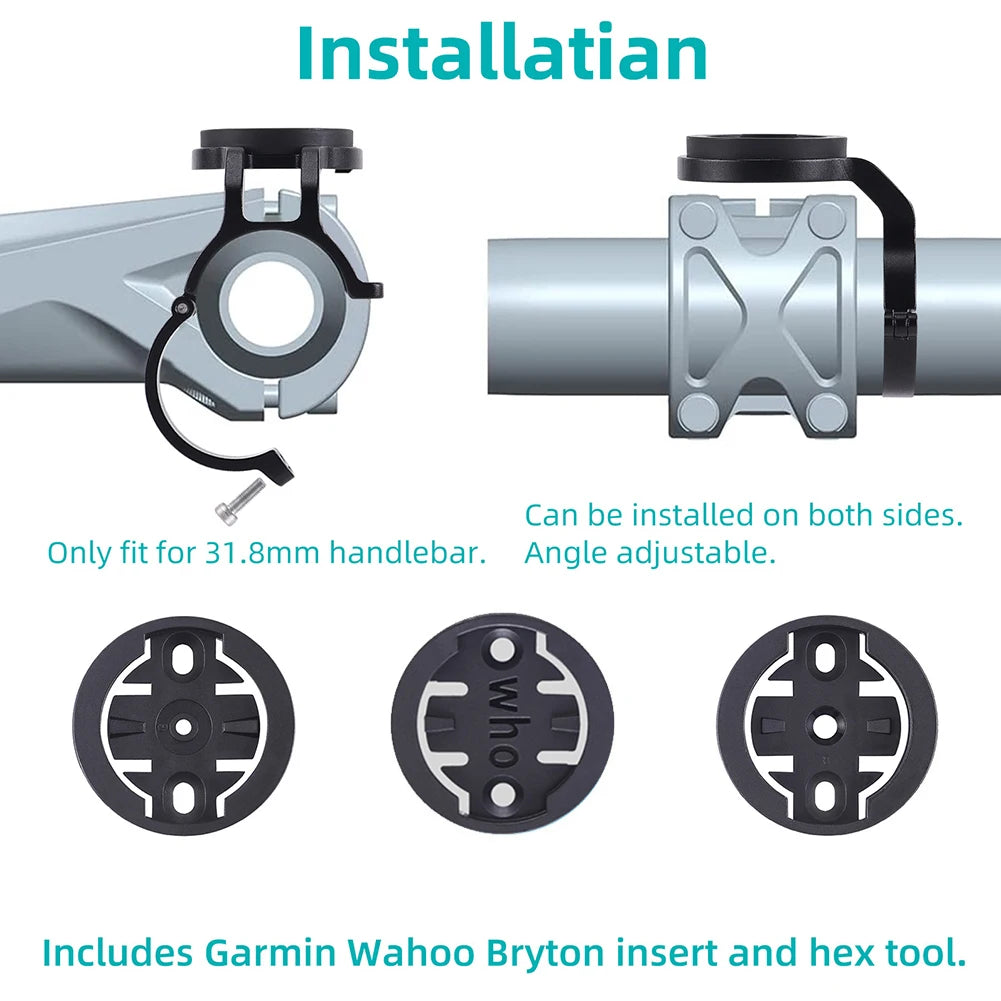 Bike Handlebar Computer Holder for Garmin/Wahoo/Bryton Peaceful Pleasures Health and Wellness