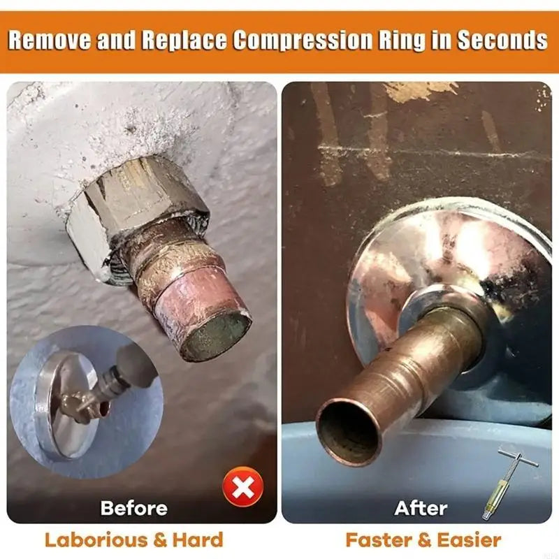 1/2" Compression Sleeve Ferrule Puller Tool Heavy Duty Nut & Ferrule Remover for Plumbing Pipe Compression Fittings Repair Peaceful Pleasures Health and Wellness