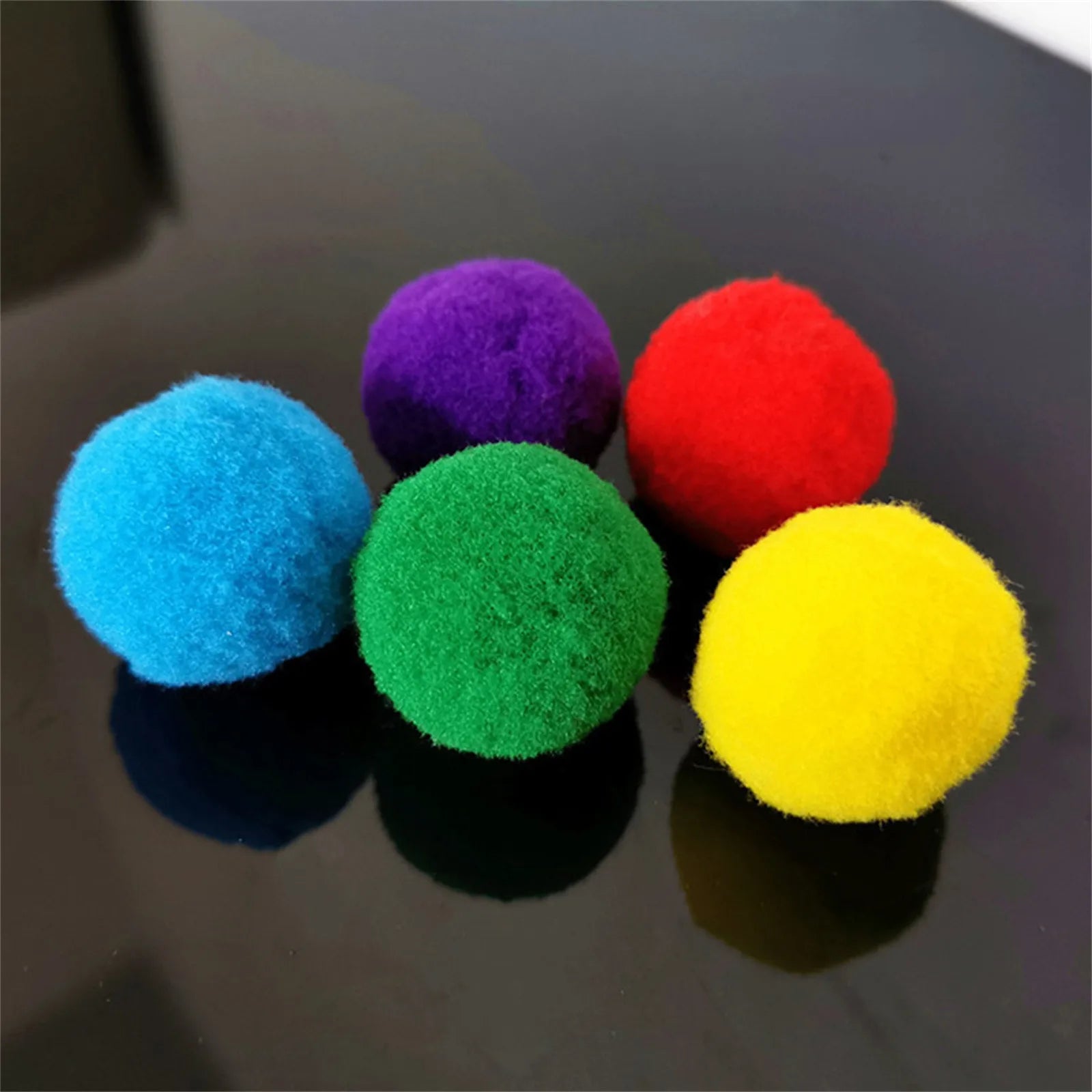 30Pcs 1.6"/4cm Cat Toy Balls Bulk Soft Kitten Pompon Toy Indoor Cats Interactive Play Training Toy Plush Balls Cats Favorite Toy Peaceful Pleasures Health and Wellness