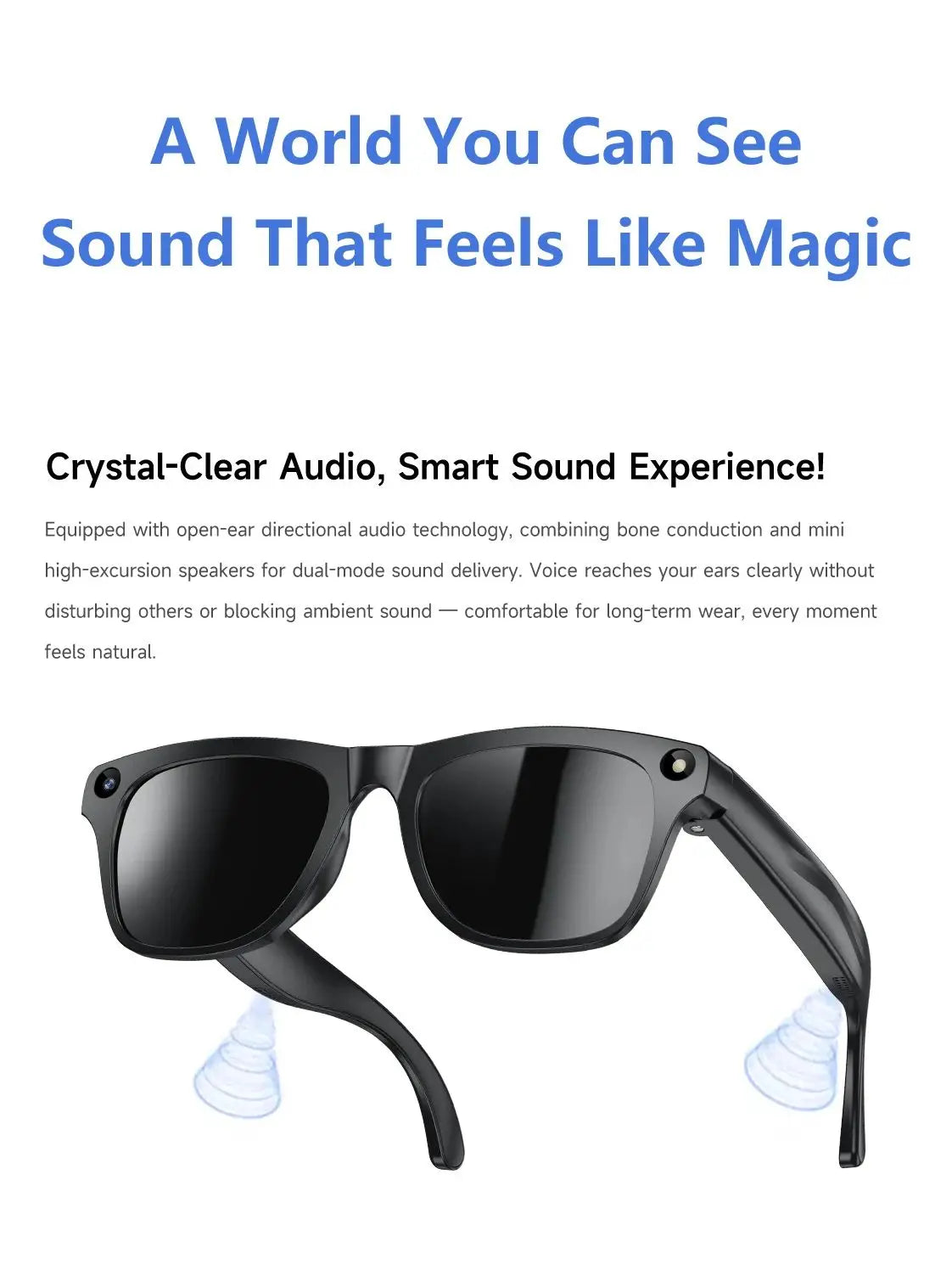 2026 AI Smart Glasses Camera Recording AI Photo Recognition Bluetooth Call Translation Voice Assistan Sunglasses For Men Women Peaceful Pleasures Health and Wellness Black