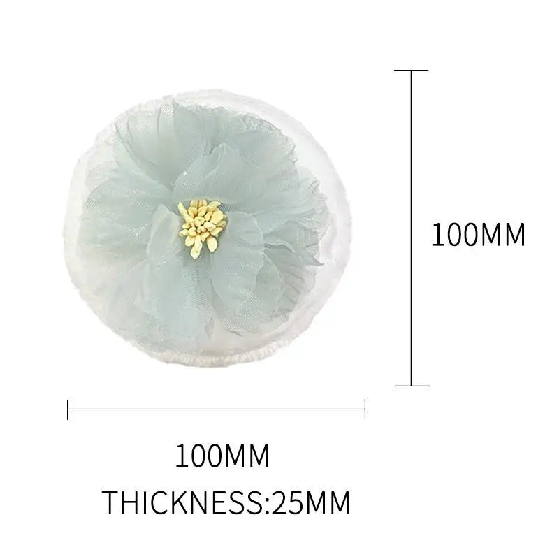 3D Ribbon Flower Velvet Powder Puff | Dual-Sided Fluffy
