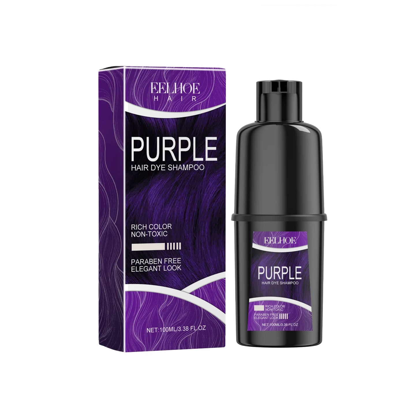 Hair Dye Shampoo Quick Hairdressing Maintain Lasting Color Effect Softening Hair Improve Gloss Herbal Essence Hair Color Shampoo Peaceful Pleasures Health and Wellness Purple 100ml Boxed