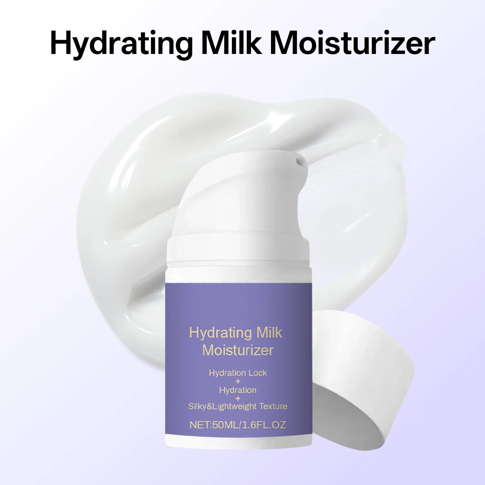 Hydrating Milk Moisturizer 50ml Deep Moisture Cream Shea Butter & Glycerin Repair Barrier Fade Fine Line Non-Greasy for All Skin Peaceful Pleasures Health and Wellness