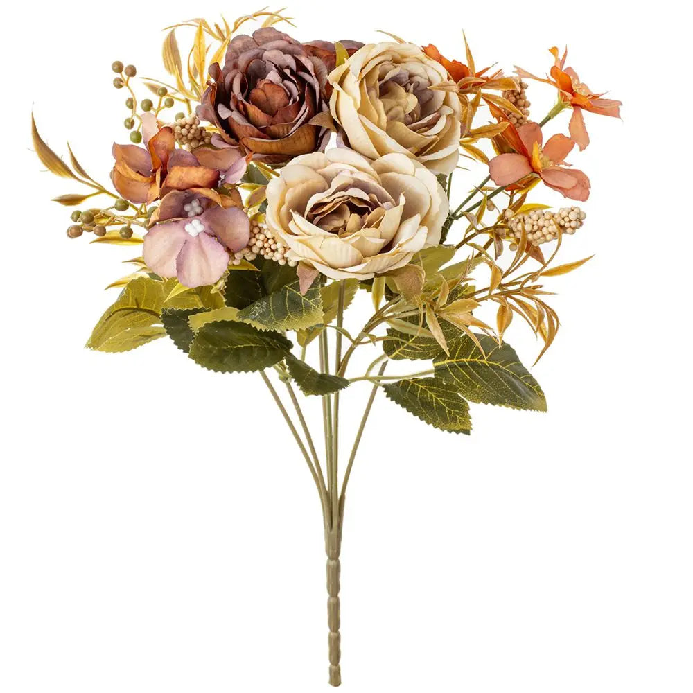 Artificial Silk Rose Peony Bouquet | Wedding & Home Decor
