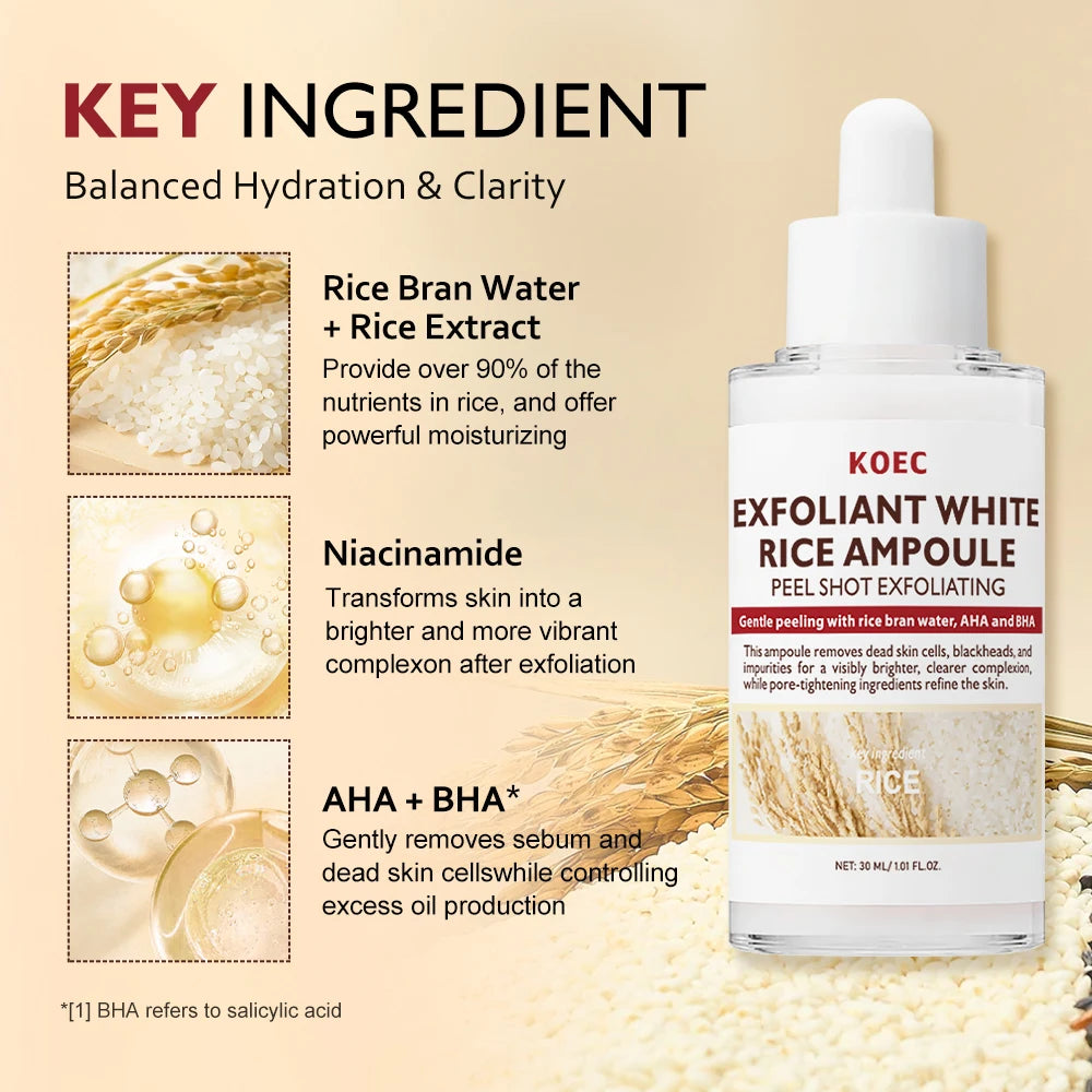 Rice Pure Natural Moisturizing Exfoliation Essence, Moisturizing and Cleaning Amphetamine, Removes Dead Blackheads and Impuritie Peaceful Pleasures Health and Wellness