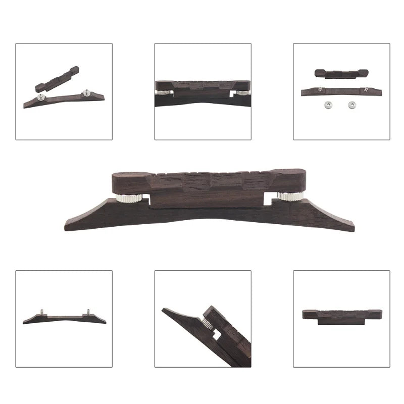 Durable Mandolin Bridge Height Adjustable Rosewood Universal