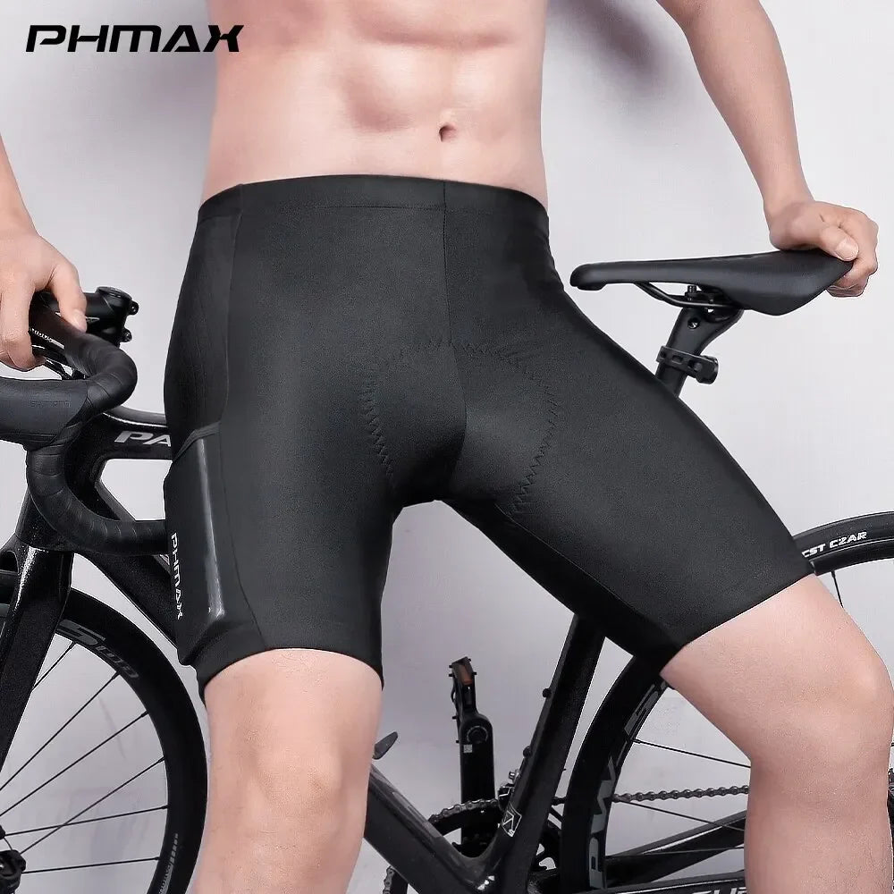 PHMAX Men's Cycling Shorts – 5D Gel Pad, MTB & Road Bike