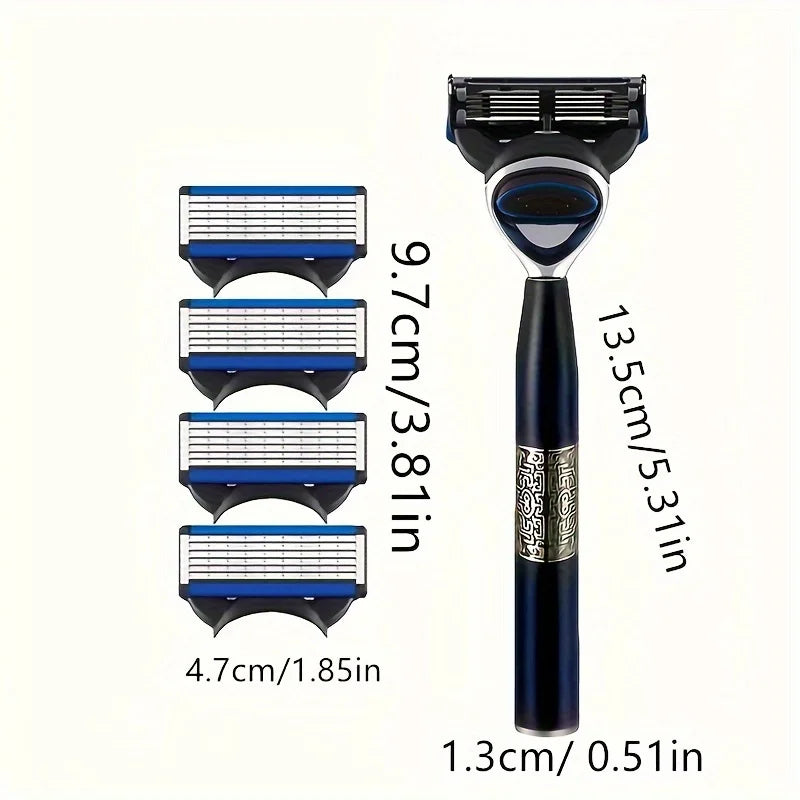 6-Layer Blade Reusable Razor – Durable Handle & Swap Heads