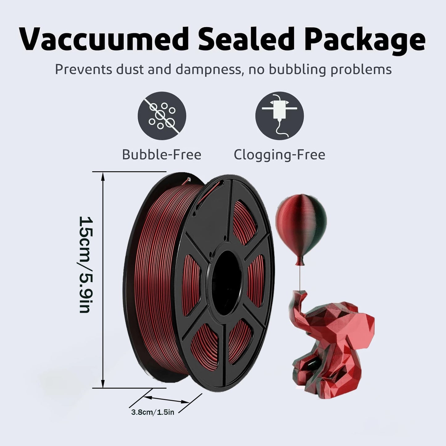 Silk Dual Color PLA Filament 1.75mm – Chrome Coextrusion DINGSUN 3D