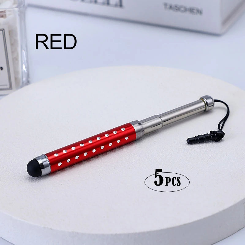 Professional stylus Universal Mobile Phone Touch Screen Accessory Metal Electrostatic Capacitive Pencil Tablet iphone Android Peaceful Pleasures Health and Wellness Red(5pcs)