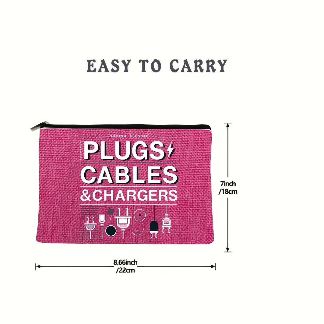 Cute Small Zipper Pouch | Cable, Charger & Cosmetic Organizer