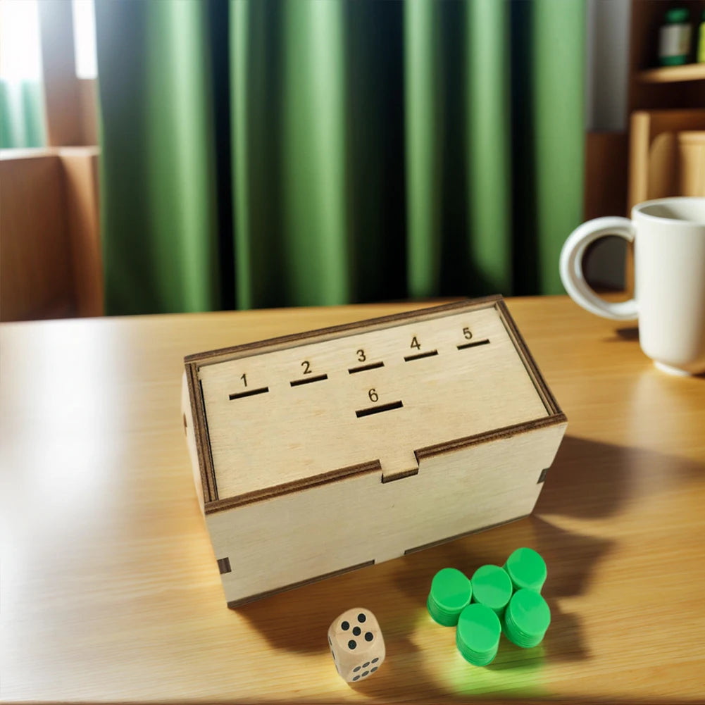 Penny Dice Game with Wooden Box | Family Board Game Night