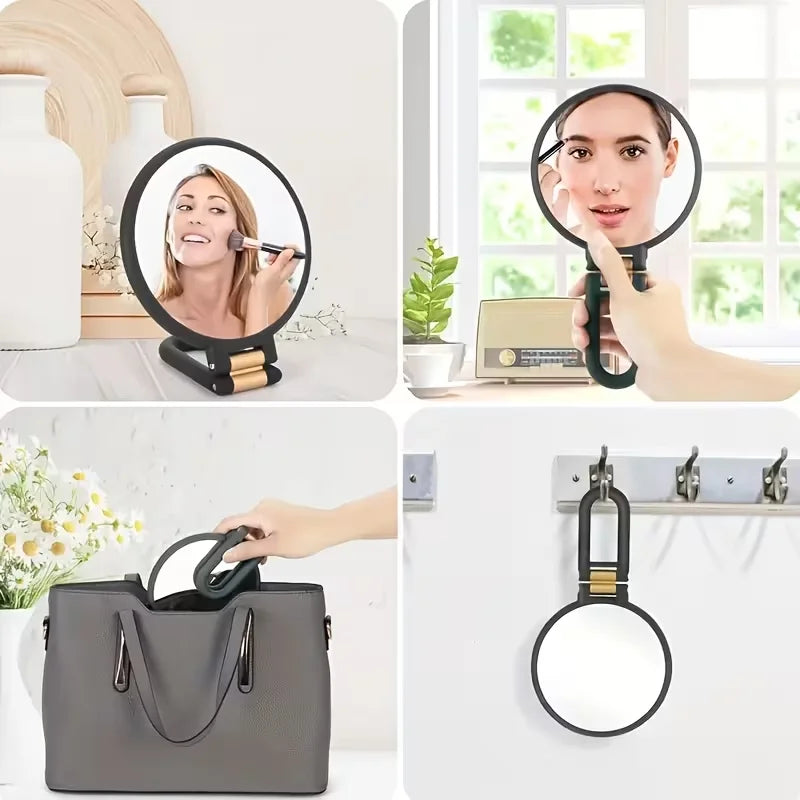 Double-Sided Handheld Makeup Mirror – 20x Magnification Foldable