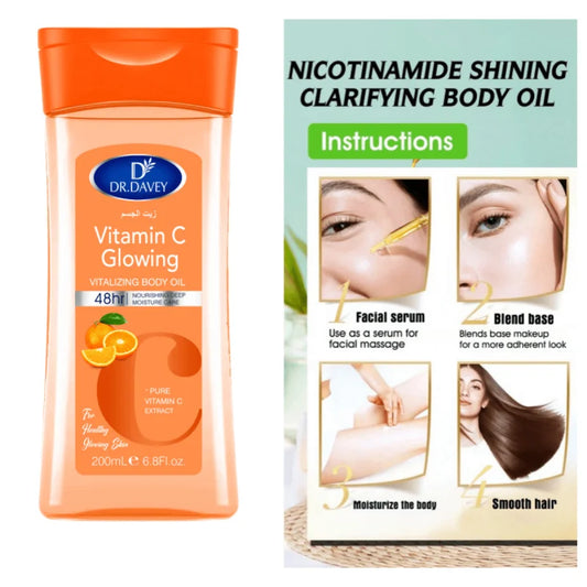 DR.DAVEY VC Body Treatment Oil Body Oil VC Body Massage Essential Oil Care Moisturizing Body Essential Oil Peaceful Pleasures Health and Wellness
