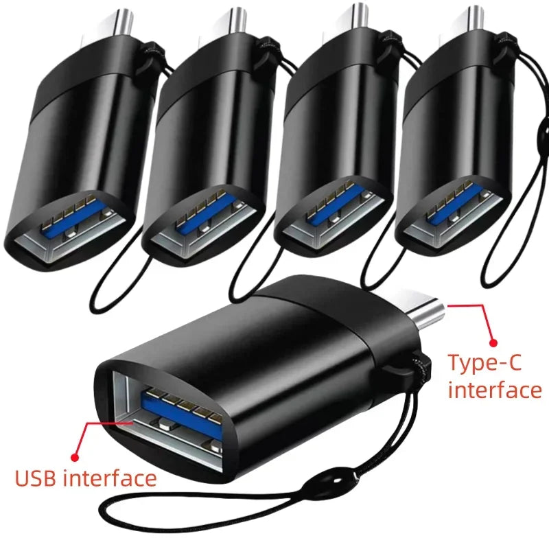 5PCS OTG USB 3.0 To Type C Adapter Type C Male To USB Female Converter for Laptop Macbook Xiaomi Samsung OTG Connector Peaceful Pleasures Health and Wellness 5pcs Black-B