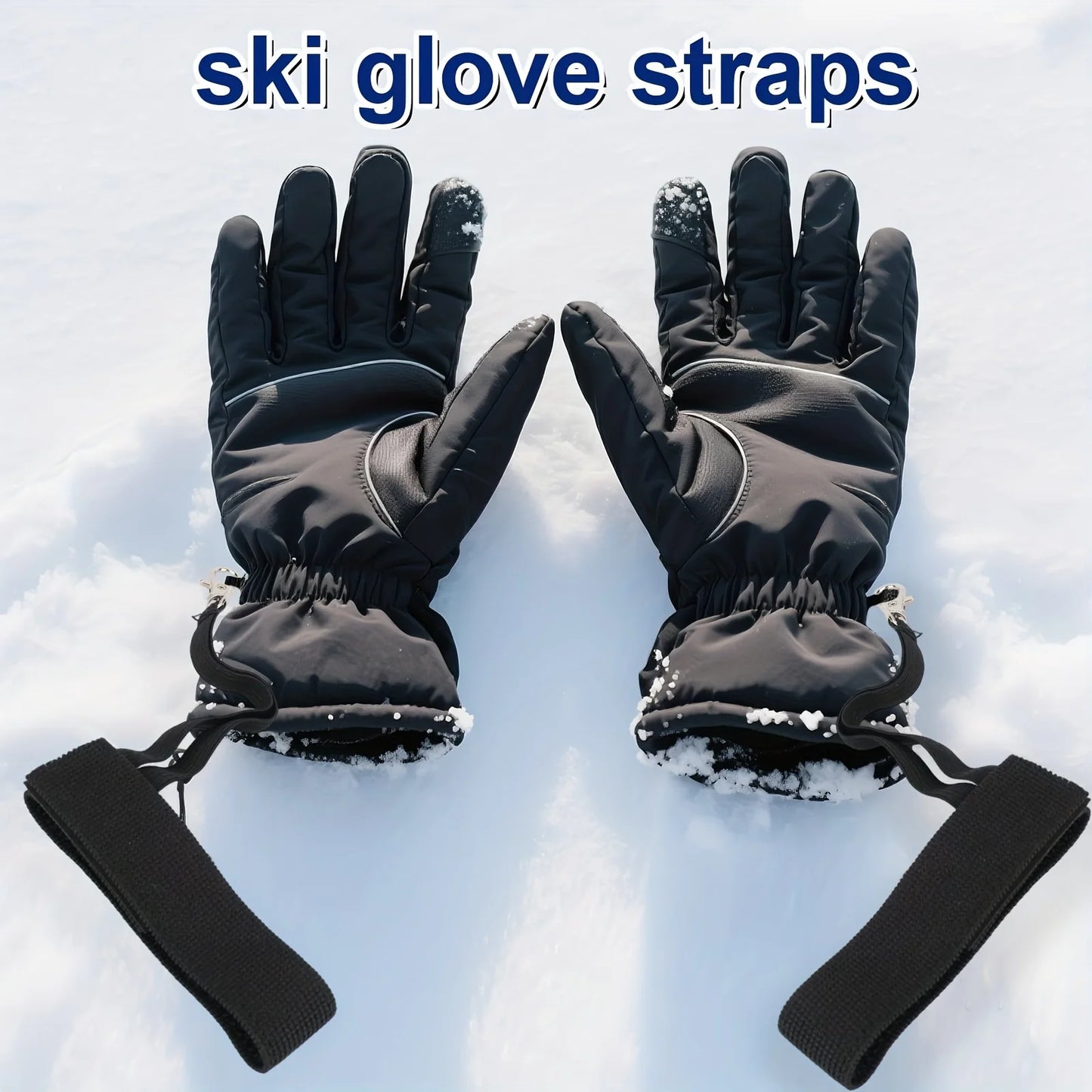 2pcs Adjustable Ski Glove Safety Wrist Straps, Durable Glove Tether with Keychain, Must-Have Accessory for Outdoor Winter Sports Peaceful Pleasures Health and Wellness
