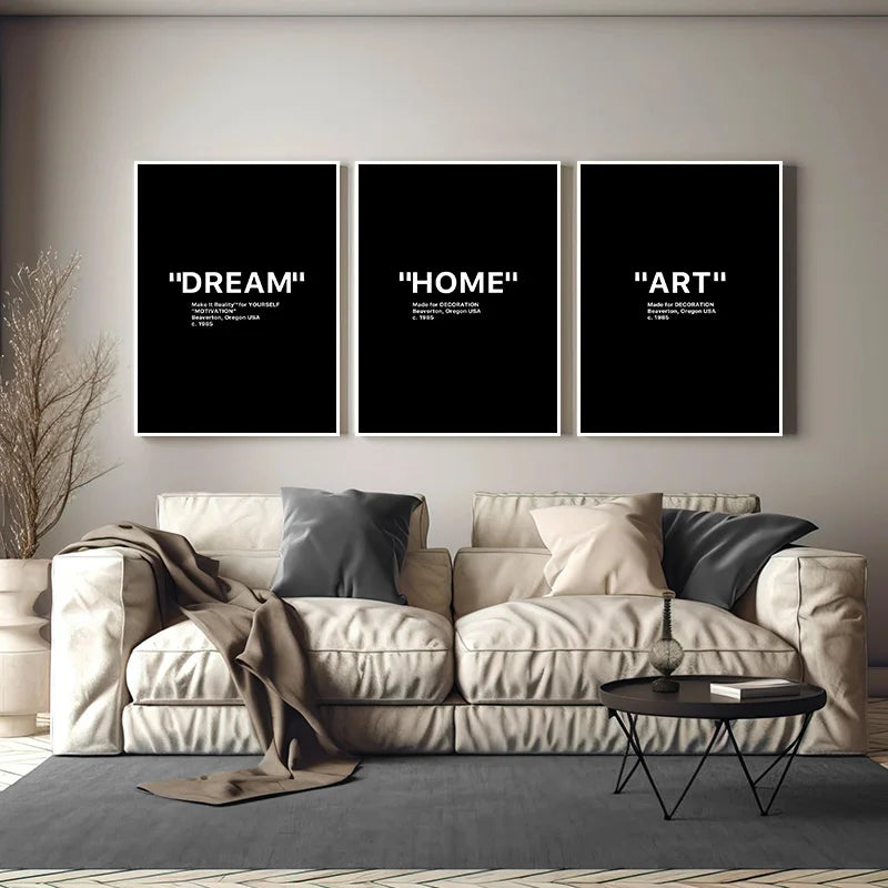 Black & White Minimalist Motivational Quote Canvas Wall Art