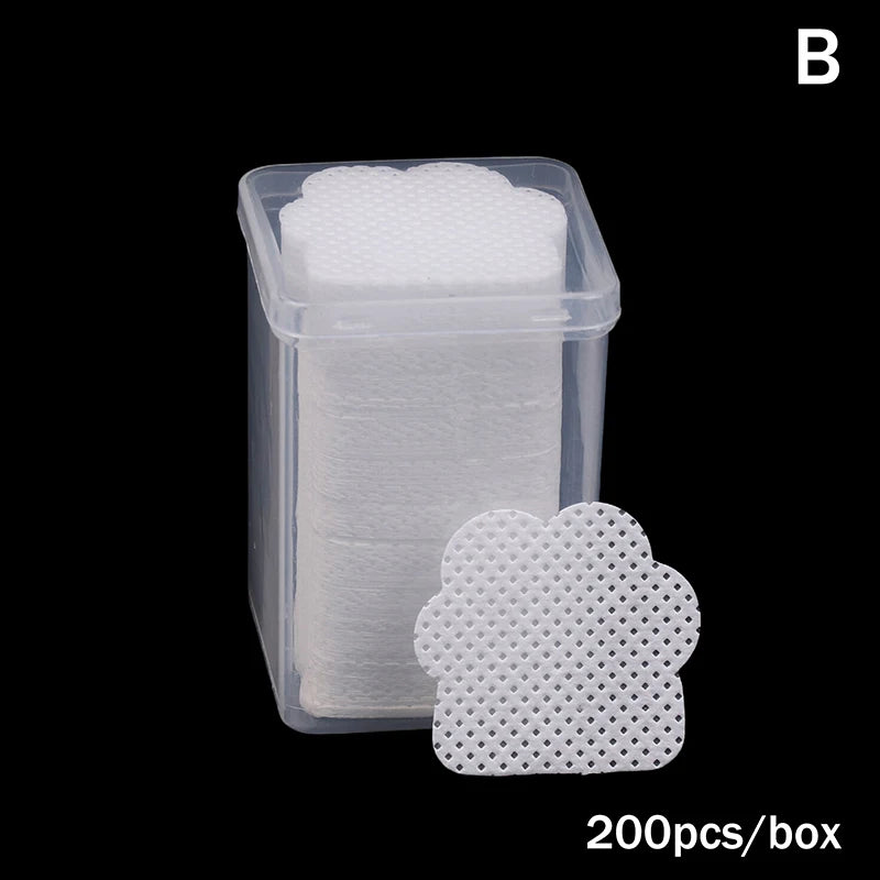 200/600 PCS Wipes Paper Eyelash Glue Remover Wipe Mouth Of The Glue Bottle Prevent Clogging Glue Cleaner Pads Lash Extension Peaceful Pleasures Health and Wellness B White
