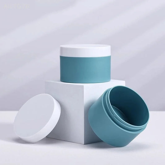 100g Refillable Blue Plastic Cosmetic Jars | Travel Cream Container Cosmetic Storage Jar Peaceful Pleasures Health and Wellness