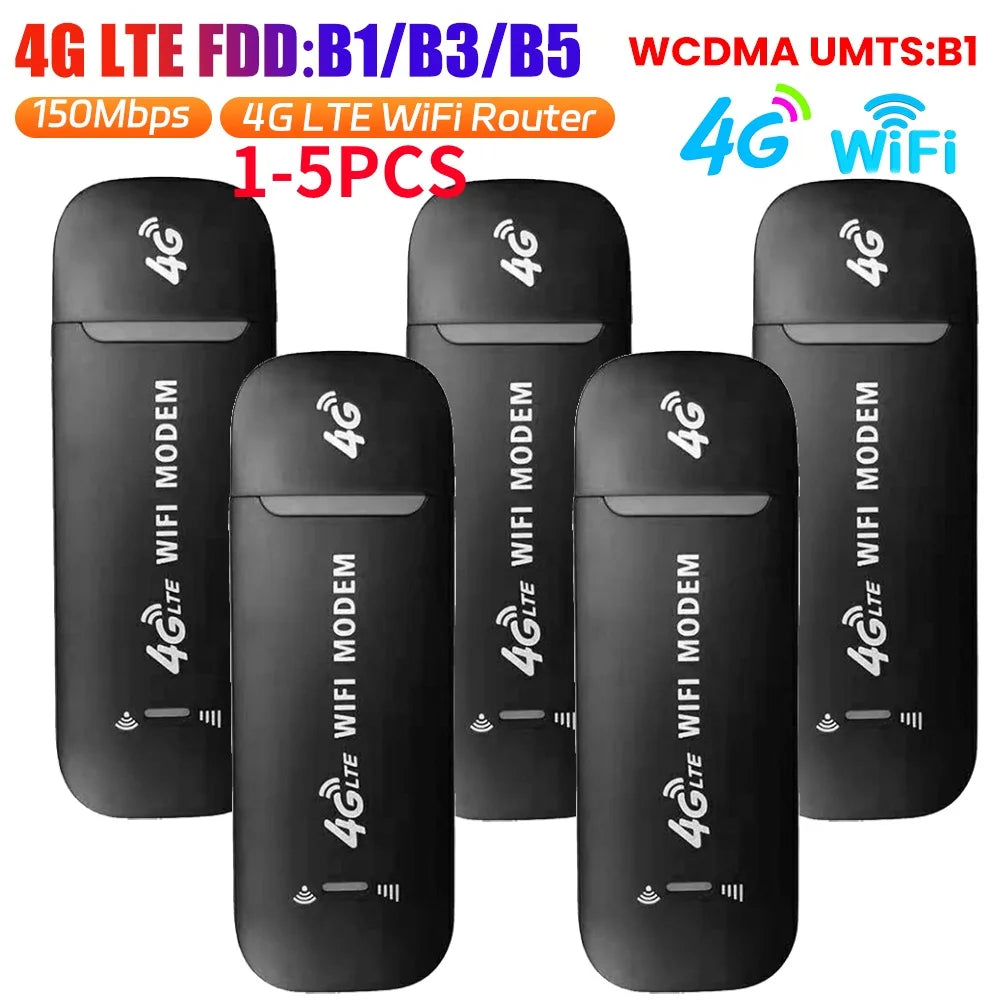 4G LTE Wireless USB Dongle 150Mbps Modem Stick Sim Card Mobile Broadband Wireless Router Unlocked WiFi Wireless Network Adapter Peaceful Pleasures Health and Wellness