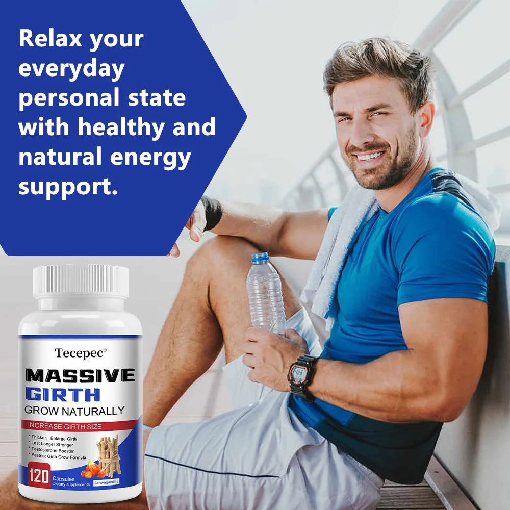 Men's Vitality Support Capsules Ashwagandha Tribulus Terrestris Supports Stamina Strength Immune Health Fights Fatigue Natural H Peaceful Pleasures Health and Wellness