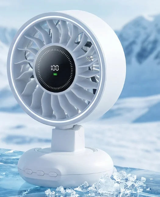 Rechargeable Magnetic Fan – Digital Display, Desk & Wall Mount