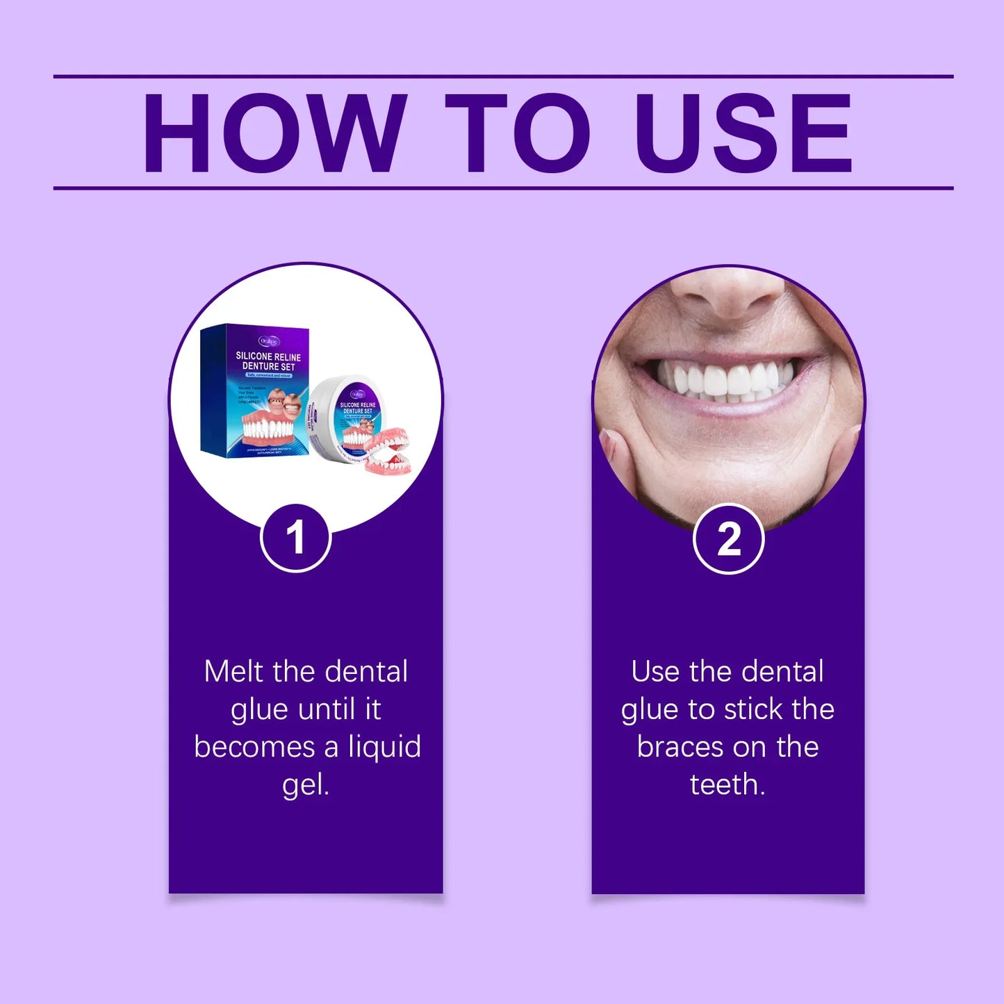 Silicone Temporary Denture Kit – Adjustable False Teeth Smile