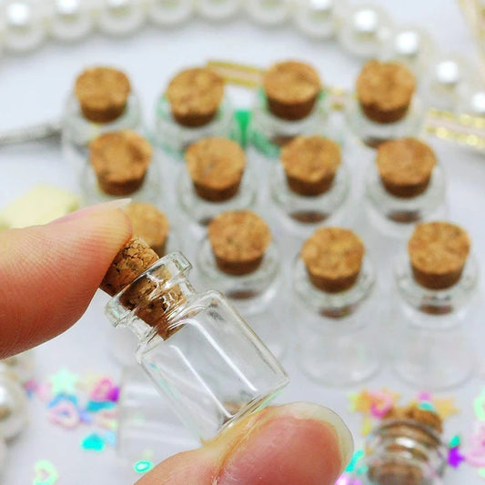 50pcs Mini Cork Glass Wish Bottles 1ml – DIY Craft Jar Set Mini Glass Bottles Peaceful Pleasures Health and Wellness 50pcs China Mainland