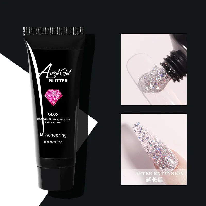 30ml Nail Extension Gel Nail Build Poly Nail Acrylic Gel UV LED Quick Extension of Crystal Model Painless Crystal Glue Peaceful Pleasures Health and Wellness
