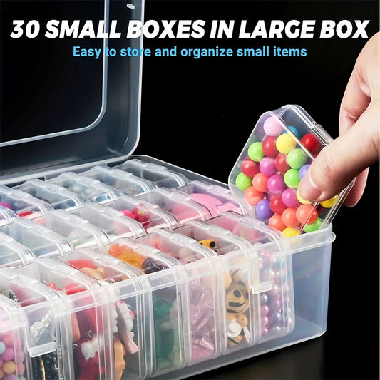 Transparent Plastic Storage Box – 14 or 30 Compartment Organizer Compartment Storage Box Oasis Select