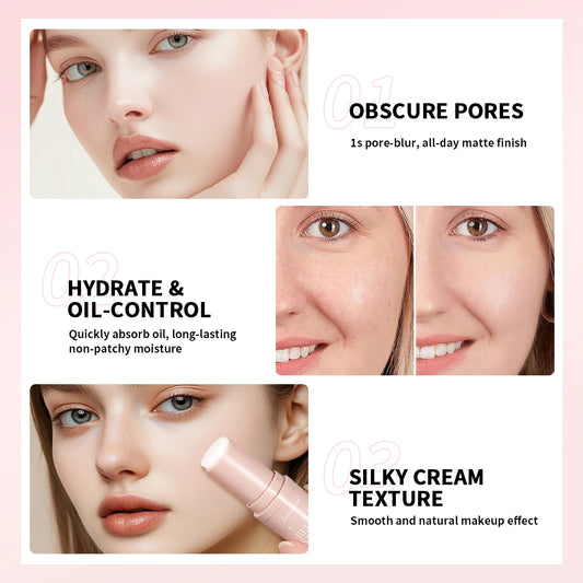 Blur Stick Like Baby Skin Instant Pore Eraser Primer Makeup Long-Lasting Oil Control Moisturizing Matte Finish Blur Pores Makeup Peaceful Pleasures Health and Wellness