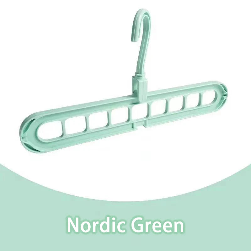 3pcs, Plastic 9-Hole Foldable Hangers, Heavy Duty Space Saving Clothes Organizer Hangers, For Room, Closet, Wardrobe, Home & Dor Peaceful Pleasures Health and Wellness 1pcs Green
