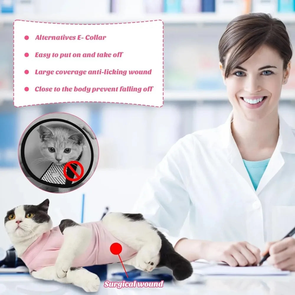 Cat Recovery Suit – Anti-Licking Onesie for Cats & Kittens