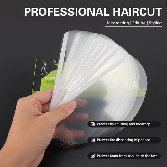 50Pcs Disposable Face Shields Barber Wash Face Makeup Shower Visors Masks for Hairspray Salon Tools Hairdressing Supplies Peaceful Pleasures Health and Wellness