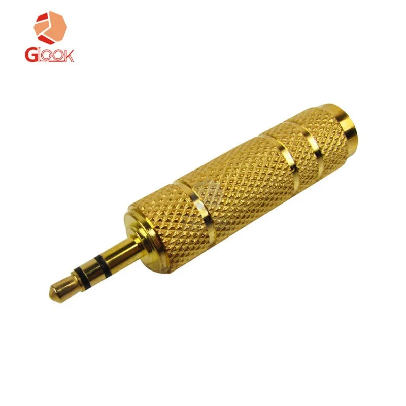 Electric Guitar Adapter Plug 3 5 Female 6 Male Gold-plated